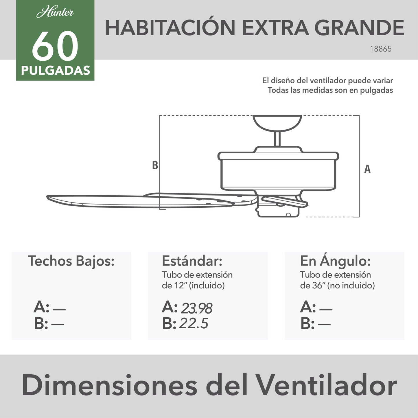 1886  edicin limitada 60 pulgadas ventiladores de techo hunter midas black - distressed dark cherry basswood| 5