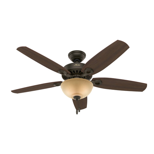 builder deluxe con luz 52 pulgadas ventiladores de techo hunter new bronze - brazilian cherry| 1