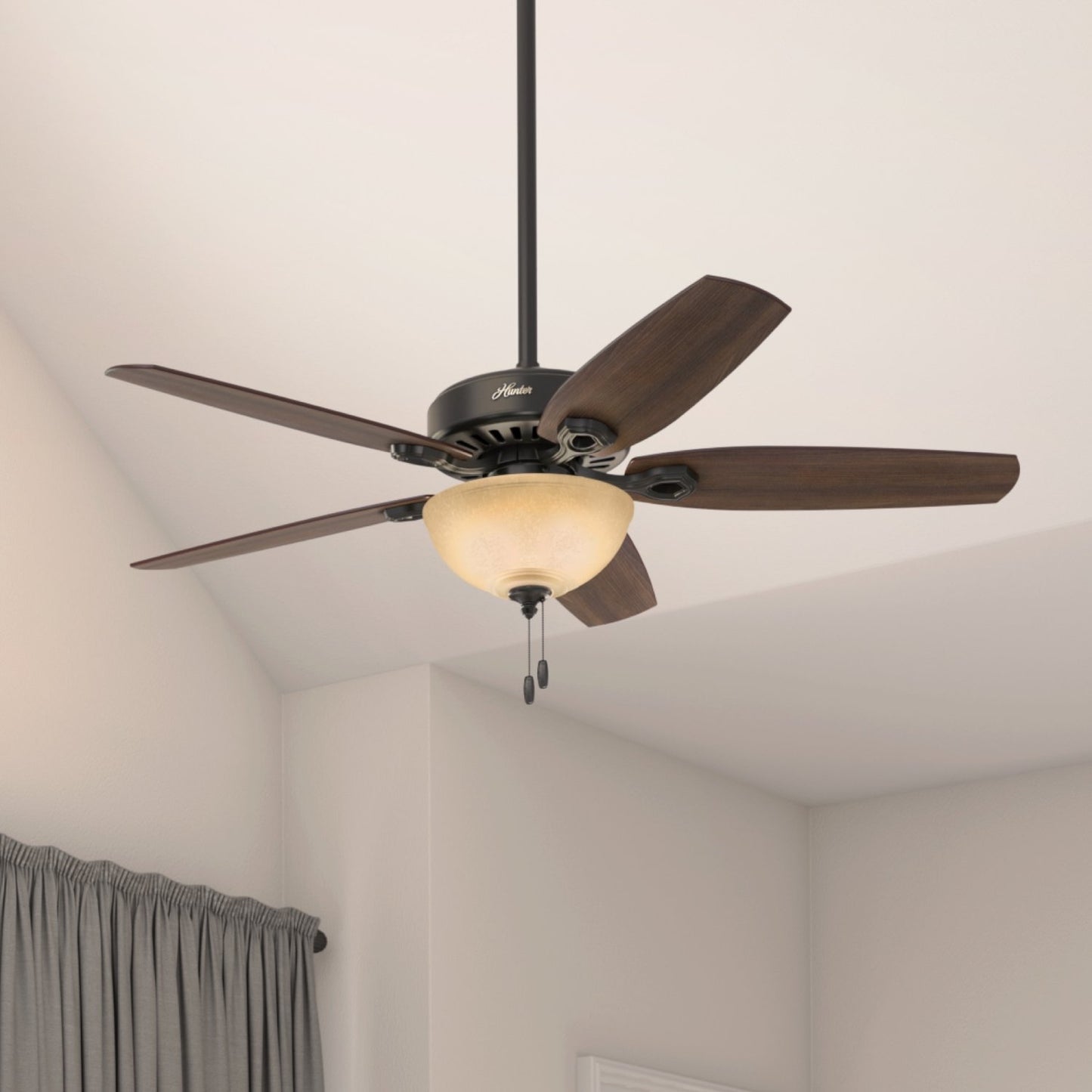 builder deluxe con luz 52 pulgadas ventiladores de techo hunter new bronze - brazilian cherry| 4