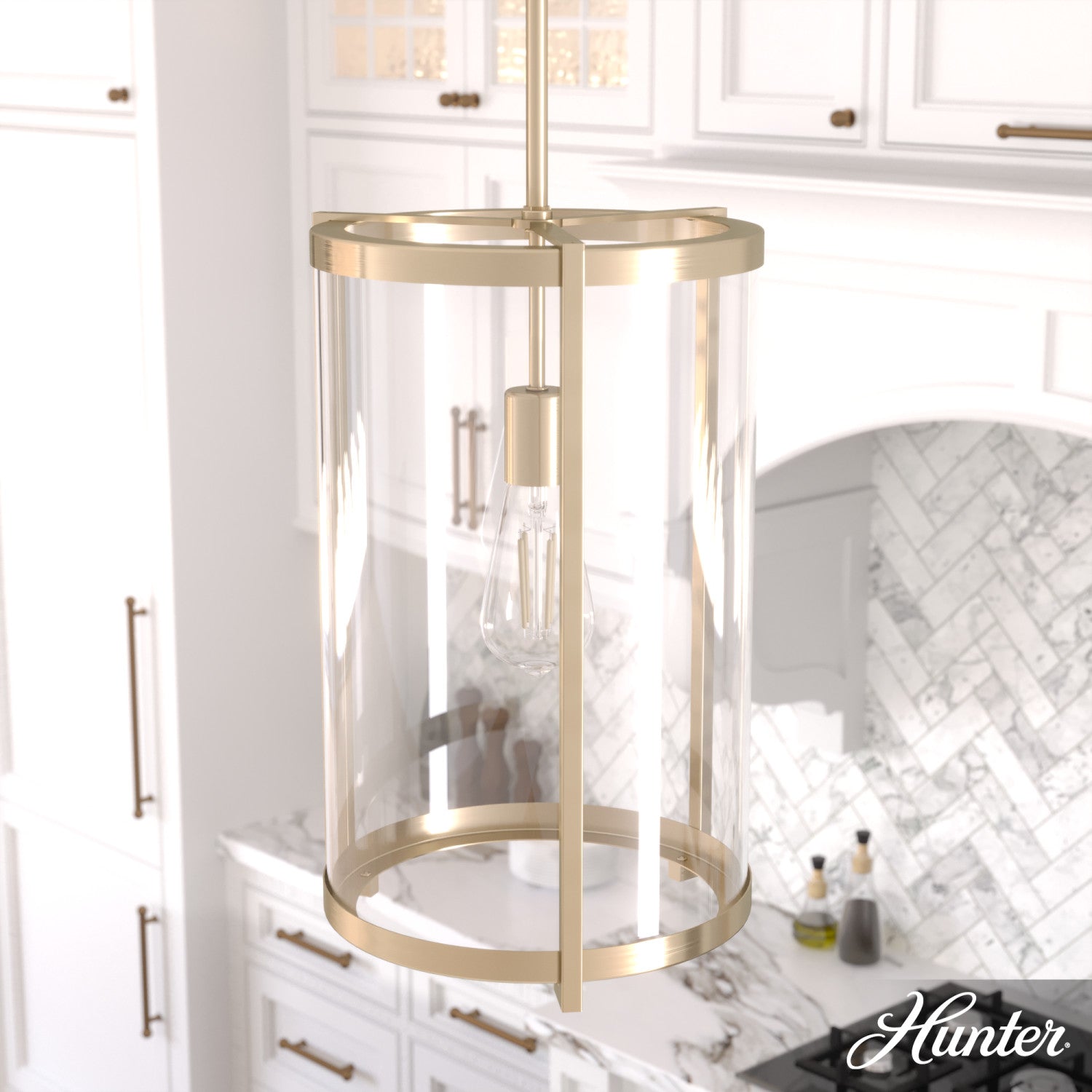 candelabro astwood 1 luz 11 pulgadas lighting hunter alturas gold - clear| 1