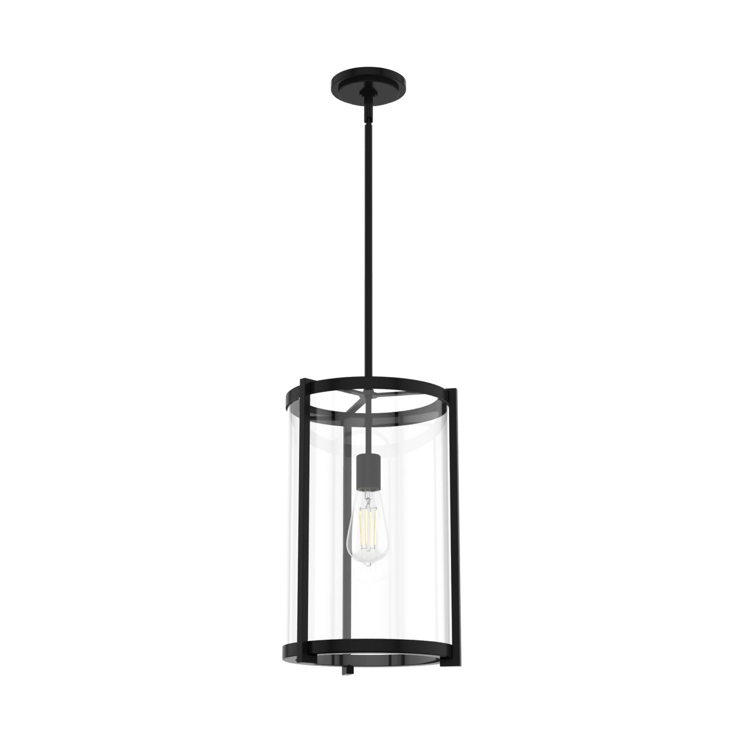 candelabro astwood 1 luz 11 pulgadas lighting hunter matte black - clear| 3