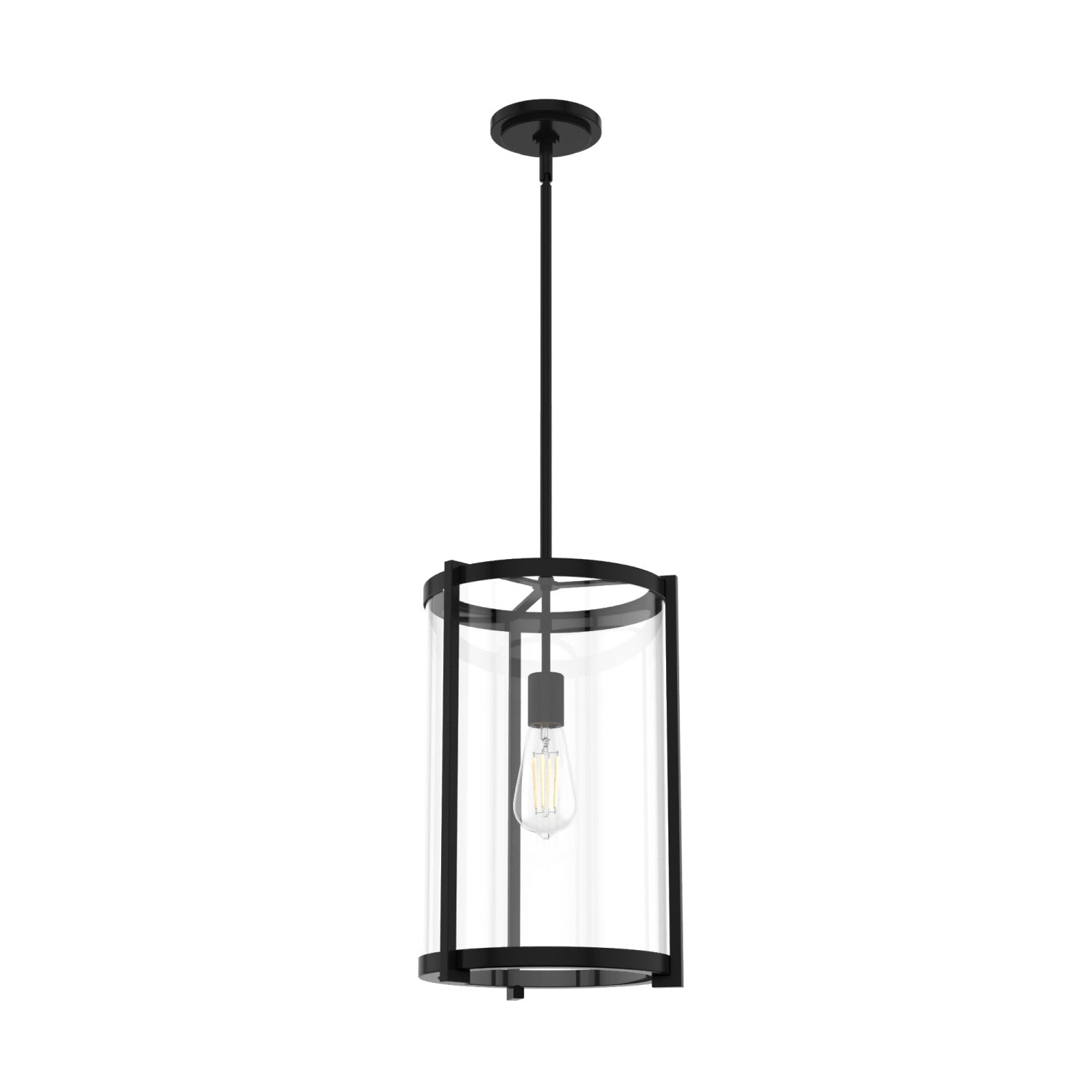 candelabro astwood 1 luz 11 pulgadas lighting hunter matte black - clear| 3