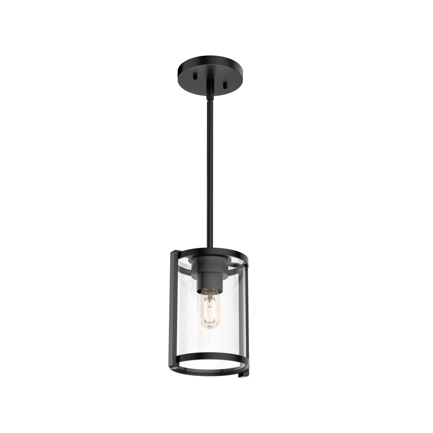 candelabro astwood 1 luz 6 pulgadas lighting hunter matte black - clear| 4