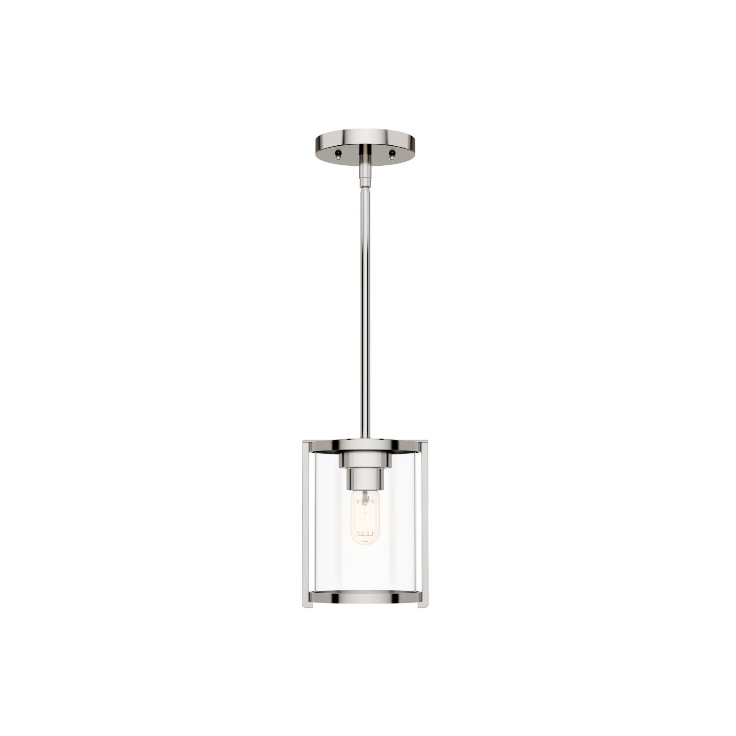 candelabro astwood 1 luz 6 pulgadas lighting hunter polished nickel - clear| 4