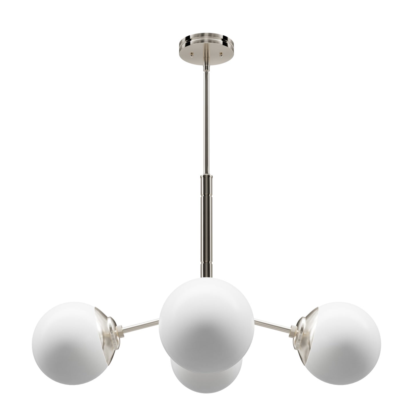 candelabro hepburn 4 luces lighting hunter brushed nickel - cased white| 3