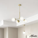 candelabro hepburn 4 luces lighting hunter modern brass - cased white| 1