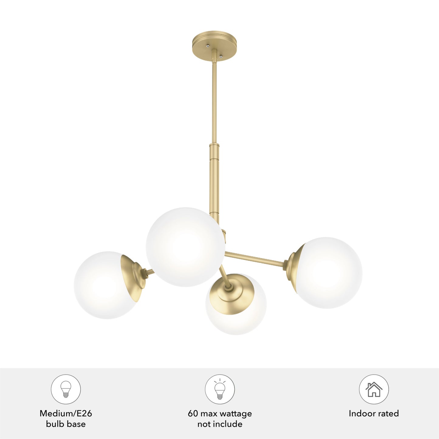 candelabro hepburn 4 luces lighting hunter modern brass - cased white| 5