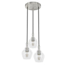 candelabro maple park 3 luces lighting hunter brushed nickel - clear| 3