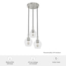 candelabro maple park 3 luces lighting hunter brushed nickel - clear| 4