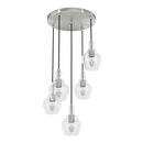 candelabro maple park 5 luces lighting hunter brushed nickel - clear| 3