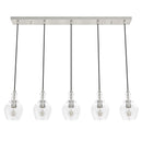 candelabro maple park 5 luces linear lighting hunter brushed nickel - clear| 3