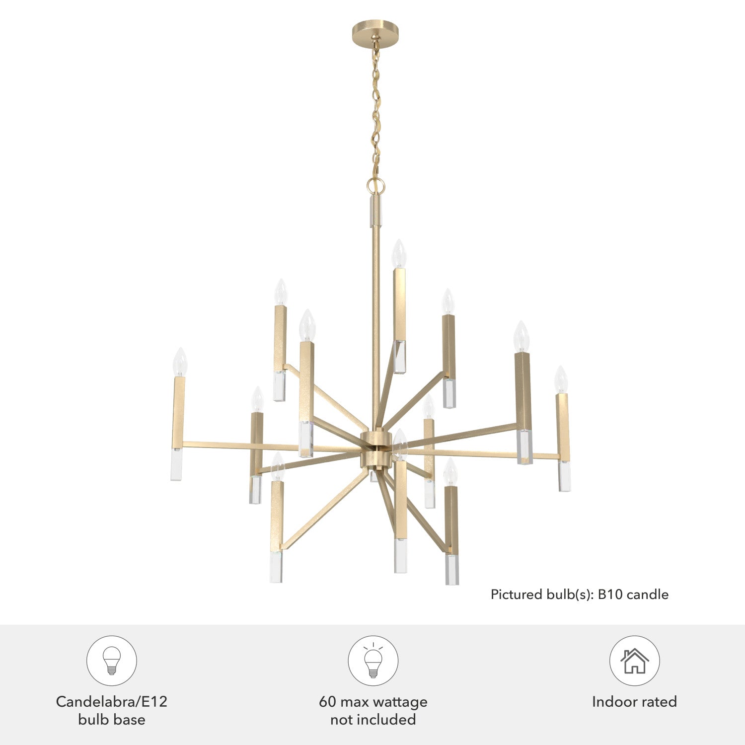 candelabro sunjai 12 luces lighting hunter alturas gold - none| 4