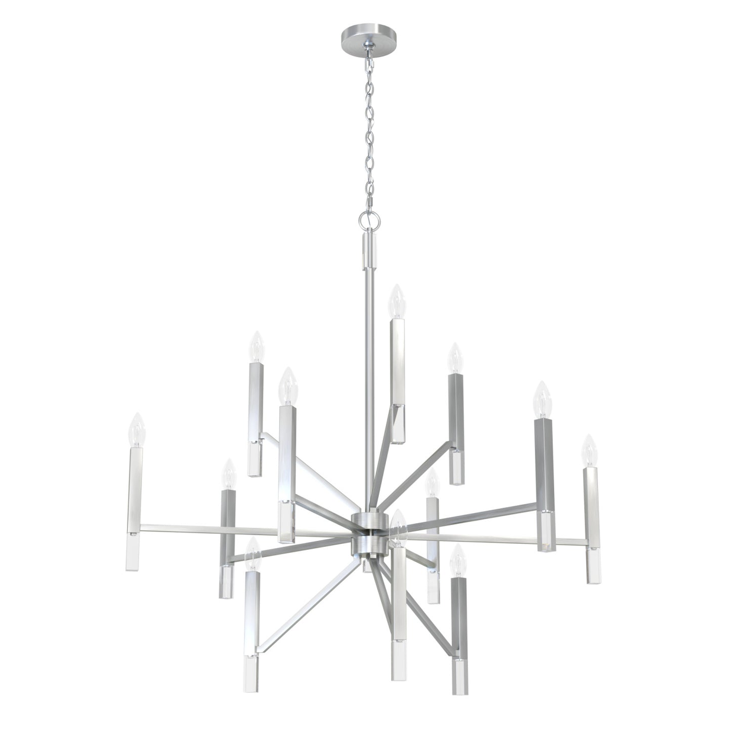 candelabro sunjai 12 luces lighting hunter brushed nickel - none| 3