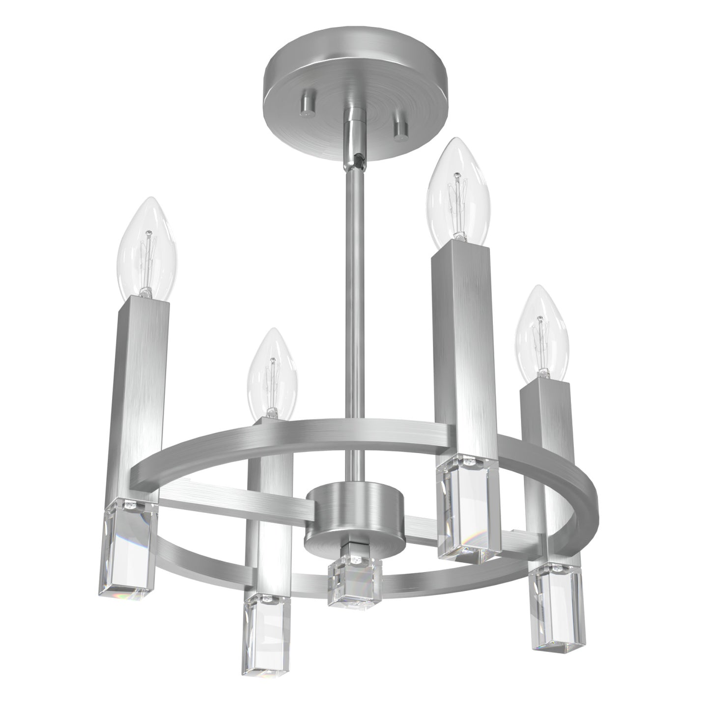 candelabro sunjai 4 luces lighting hunter brushed nickel - none| 3