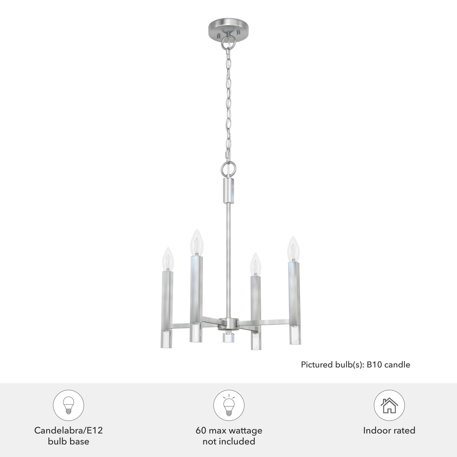 candelabro sunjai 4 luces lighting hunter brushed nickel - none| 4