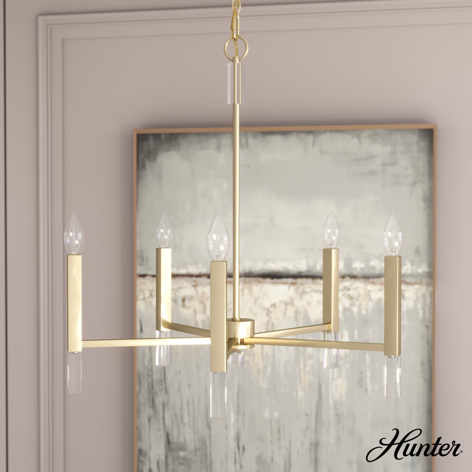 candelabro sunjai 5 luces lighting hunter alturas gold - none| 1