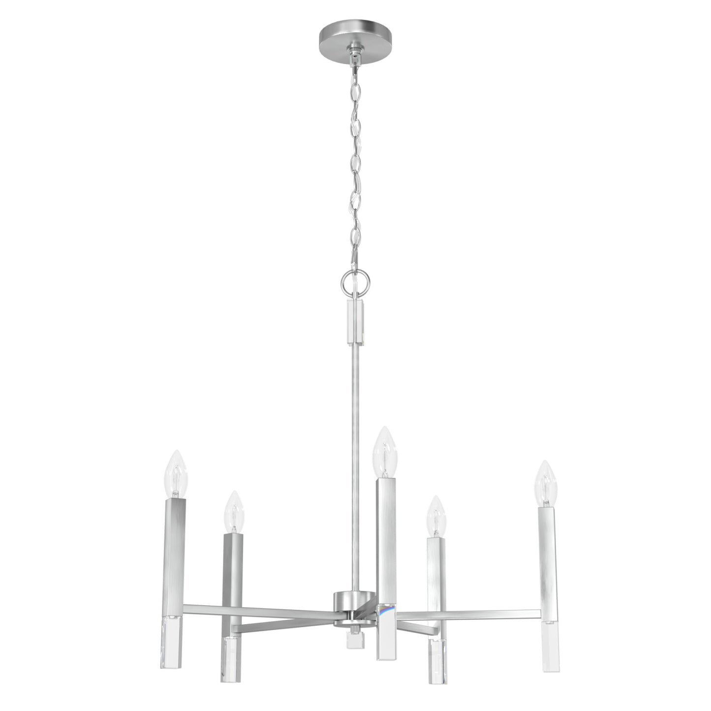 candelabro sunjai 5 luces lighting hunter brushed nickel - none| 3