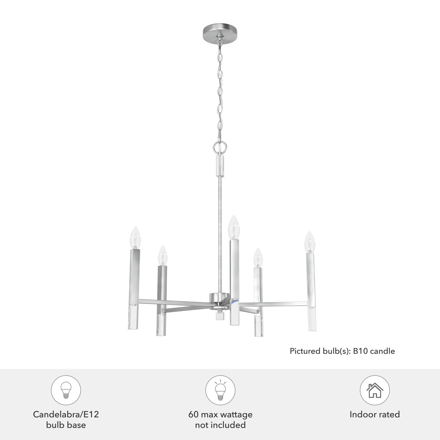 candelabro sunjai 5 luces lighting hunter brushed nickel - none| 4