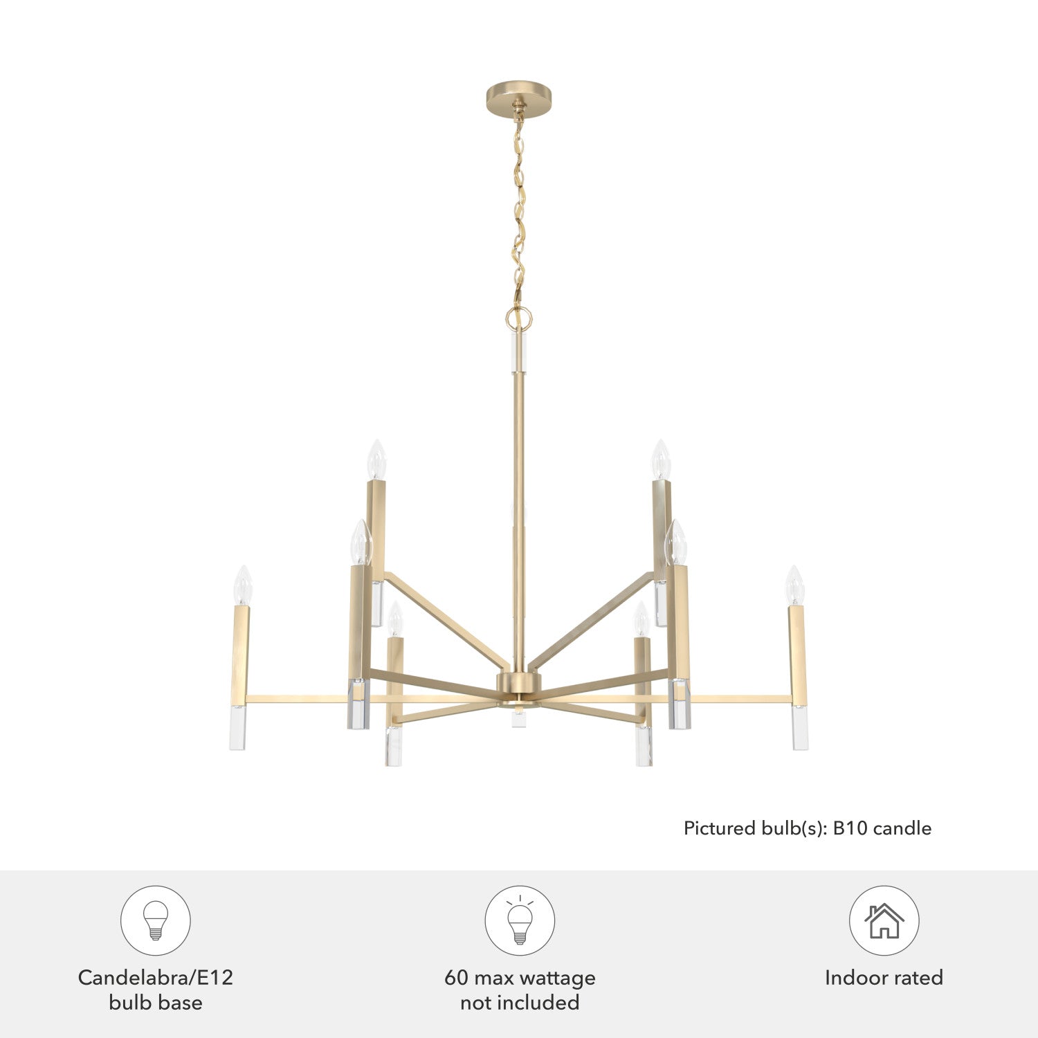 candelabro sunjai 9 luces lighting hunter alturas gold - none| 4