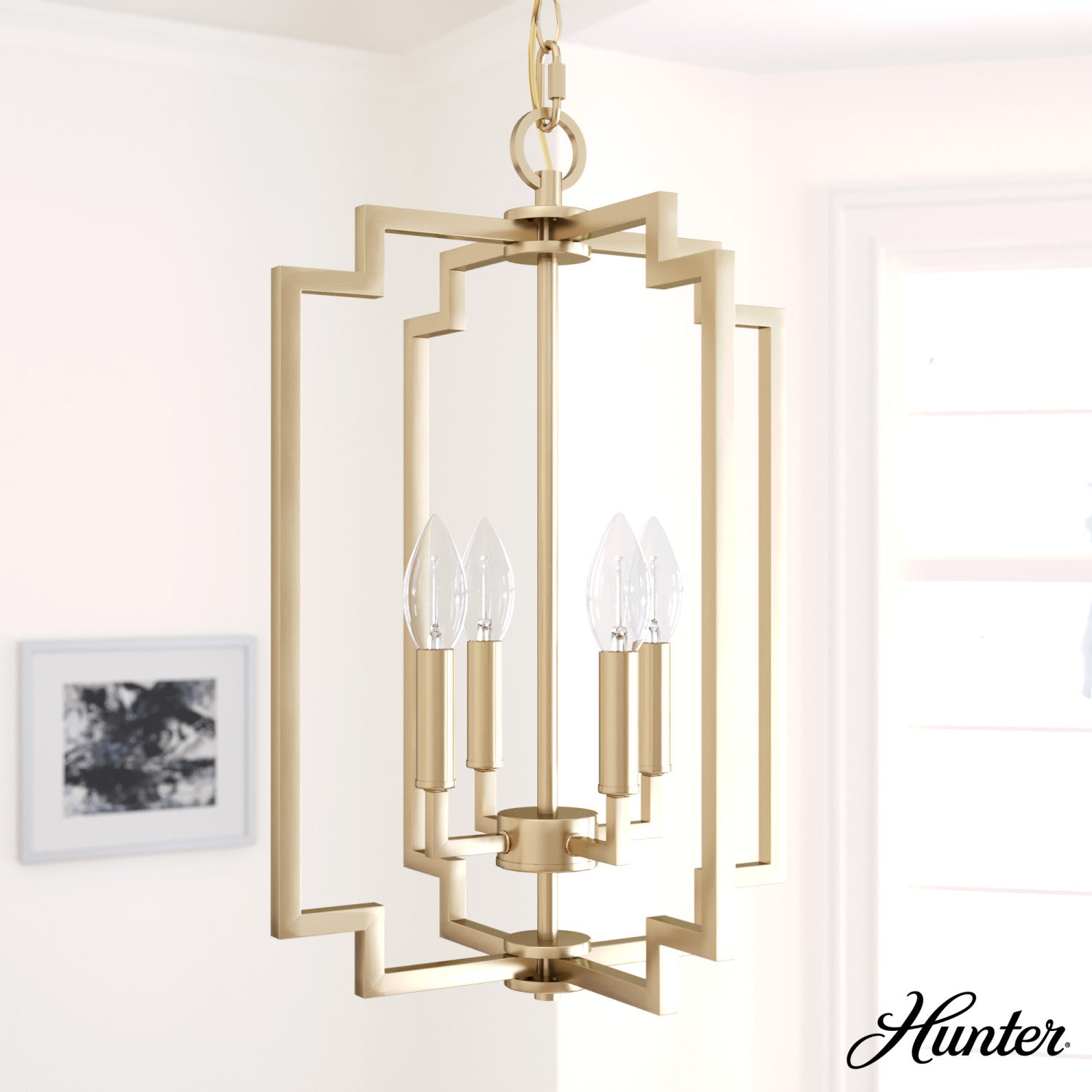 candelabro zoanne 4 luces 14 pulgadas lighting hunter alturas gold - none| 1