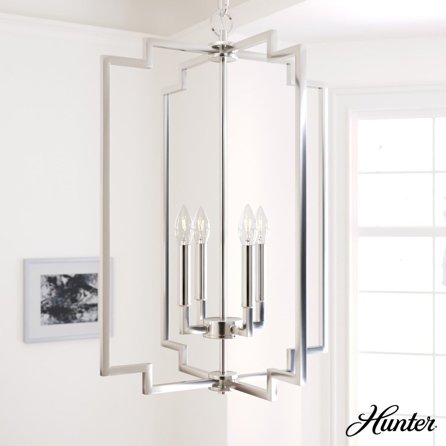 candelabro zoanne 4 luces 18 pulgadas lighting hunter brushed nickel - none| 1