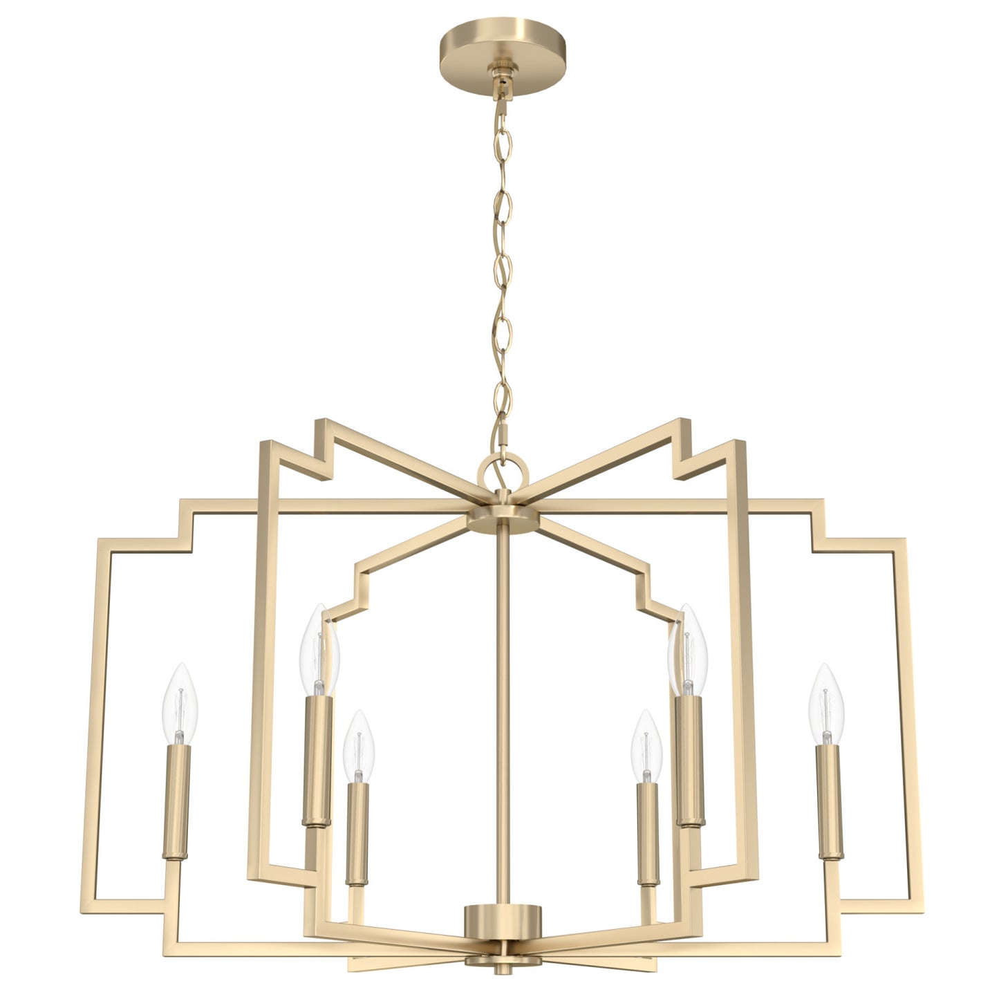 candelabro zoanne 6 luces 30 pulgadas lighting hunter alturas gold - none| 3