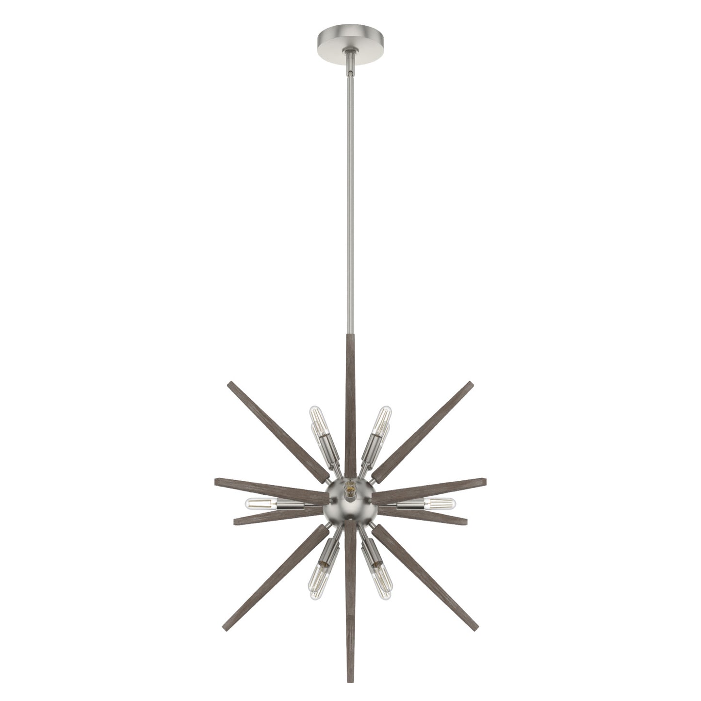 colgante jupiter star 12 luces 24 pulgadas lighting hunter brushed nickel - none| 3