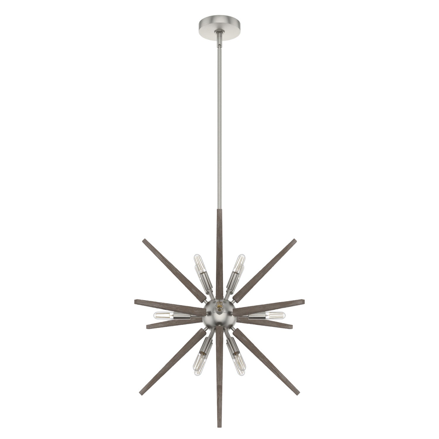 colgante jupiter star 12 luces 24 pulgadas lighting hunter brushed nickel - none| 3