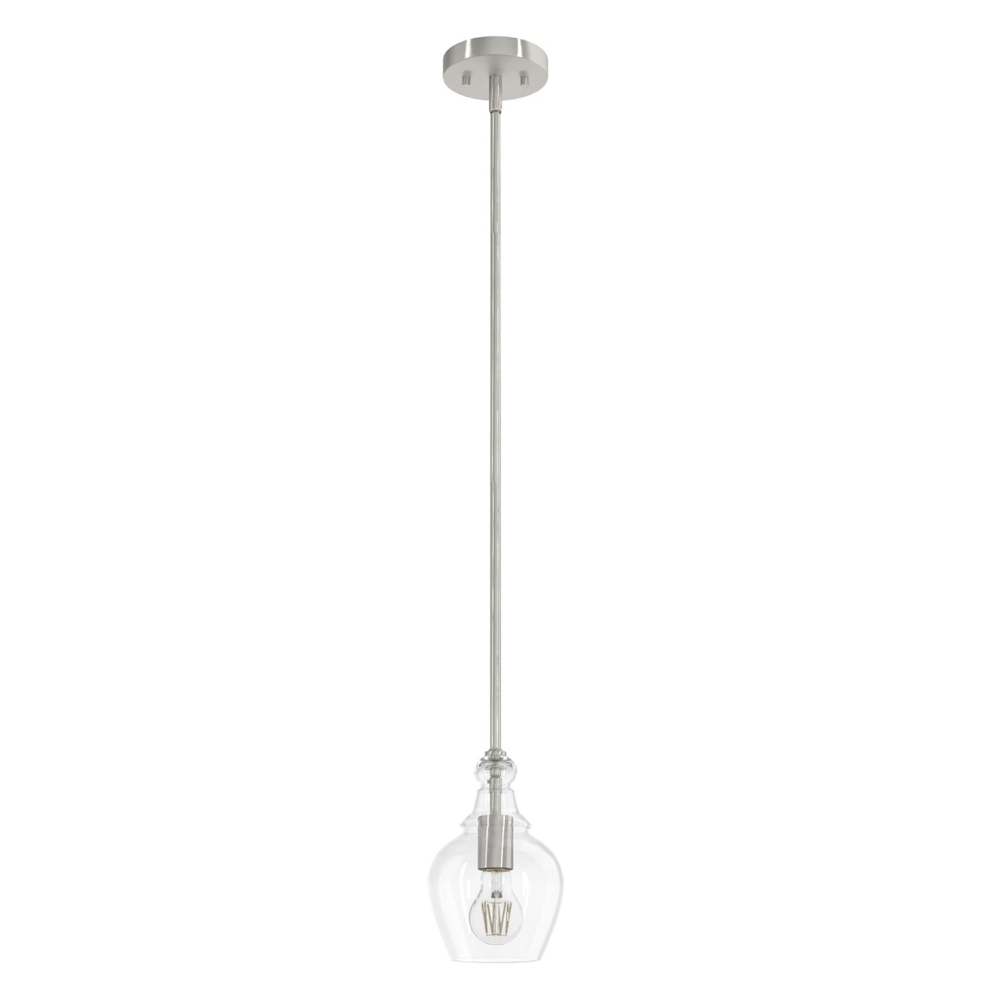 colgante maple park 1 luz 6 pulgadas lighting hunter brushed nickel - clear| 3