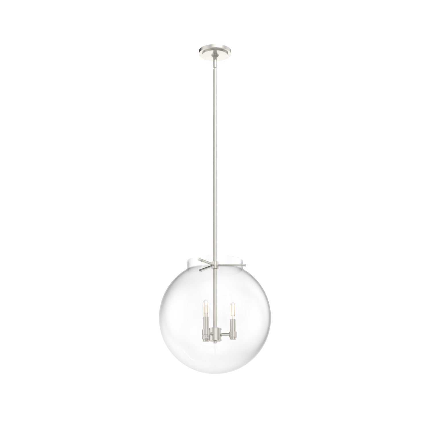 colgante sacha 3 luces 16 pulgadas lighting hunter brushed nickel - clear| 3