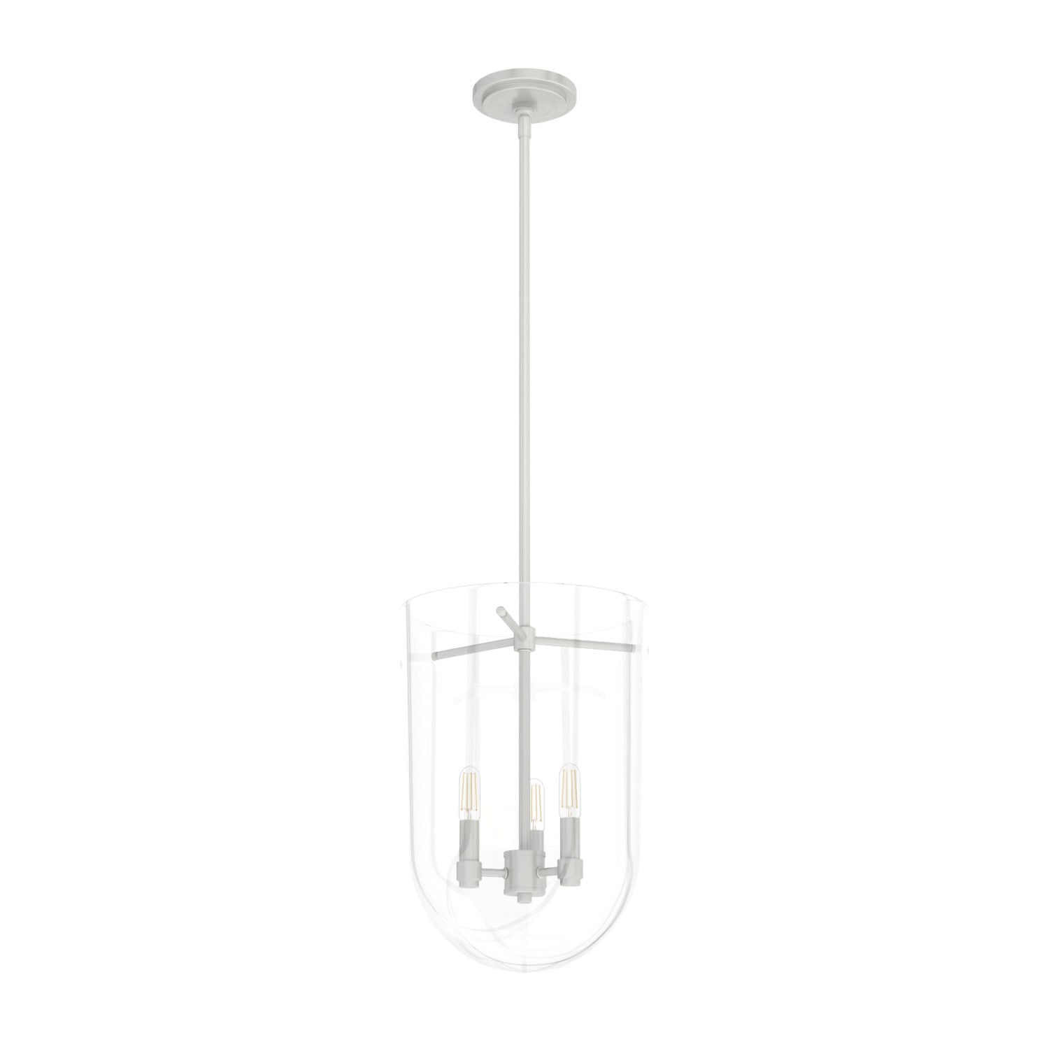 colgante sacha 3 luces lighting hunter brushed nickel - clear| 3