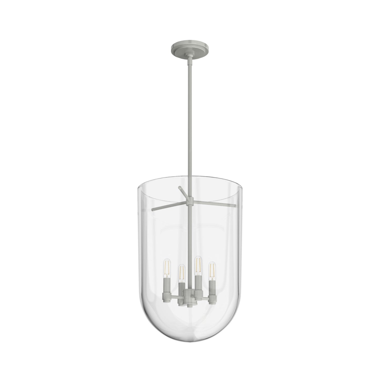 colgante sacha 4 luces lighting hunter brushed nickel - clear| 4