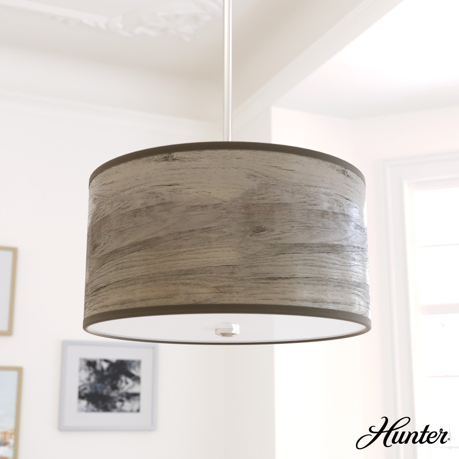 colgante solhaven 2 luces lighting hunter warm grey oak - brushed nickel| 1