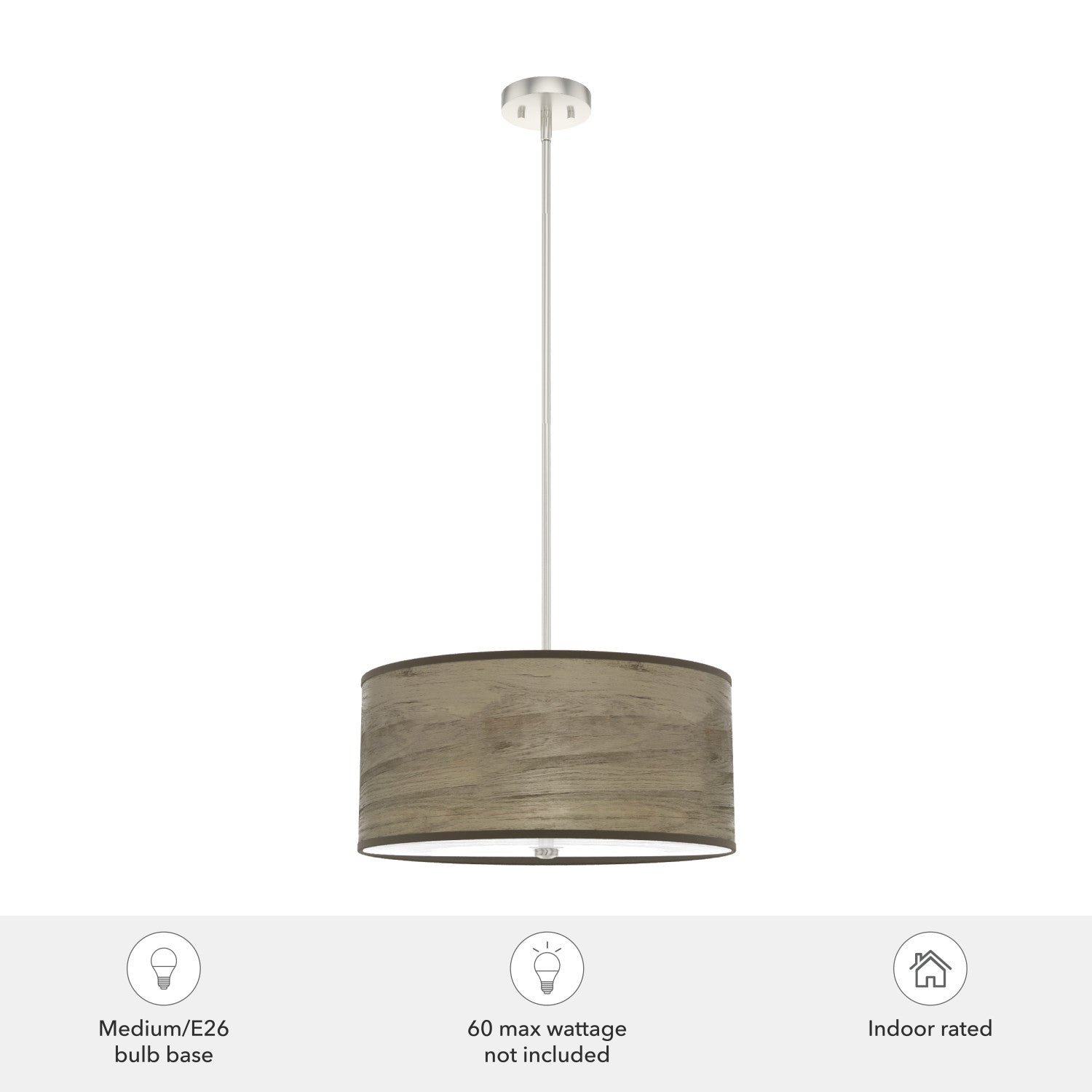 colgante solhaven 3 luces lighting hunter warm grey oak - brushed nickel| 4