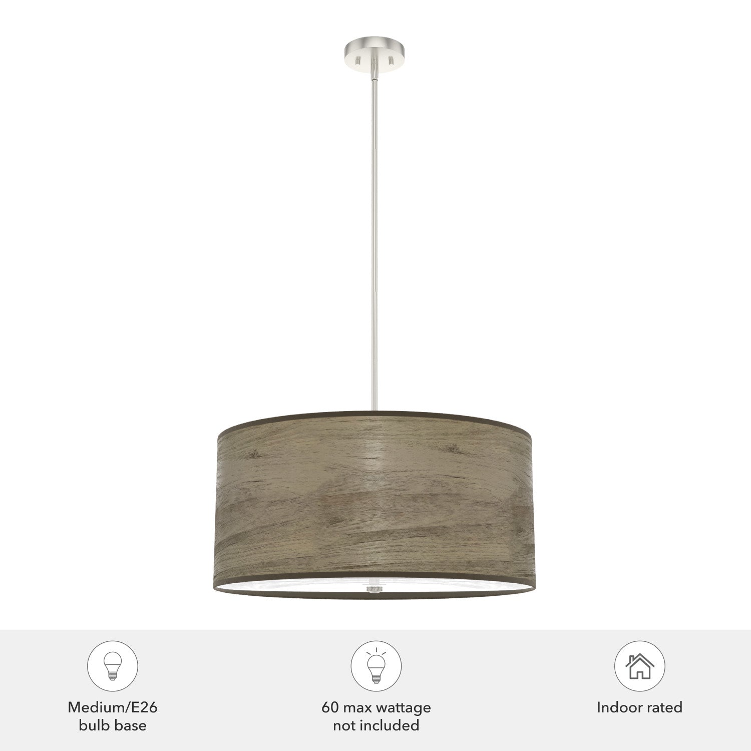 colgante solhaven 4 luces lighting hunter warm grey oak - brushed nickel| 4