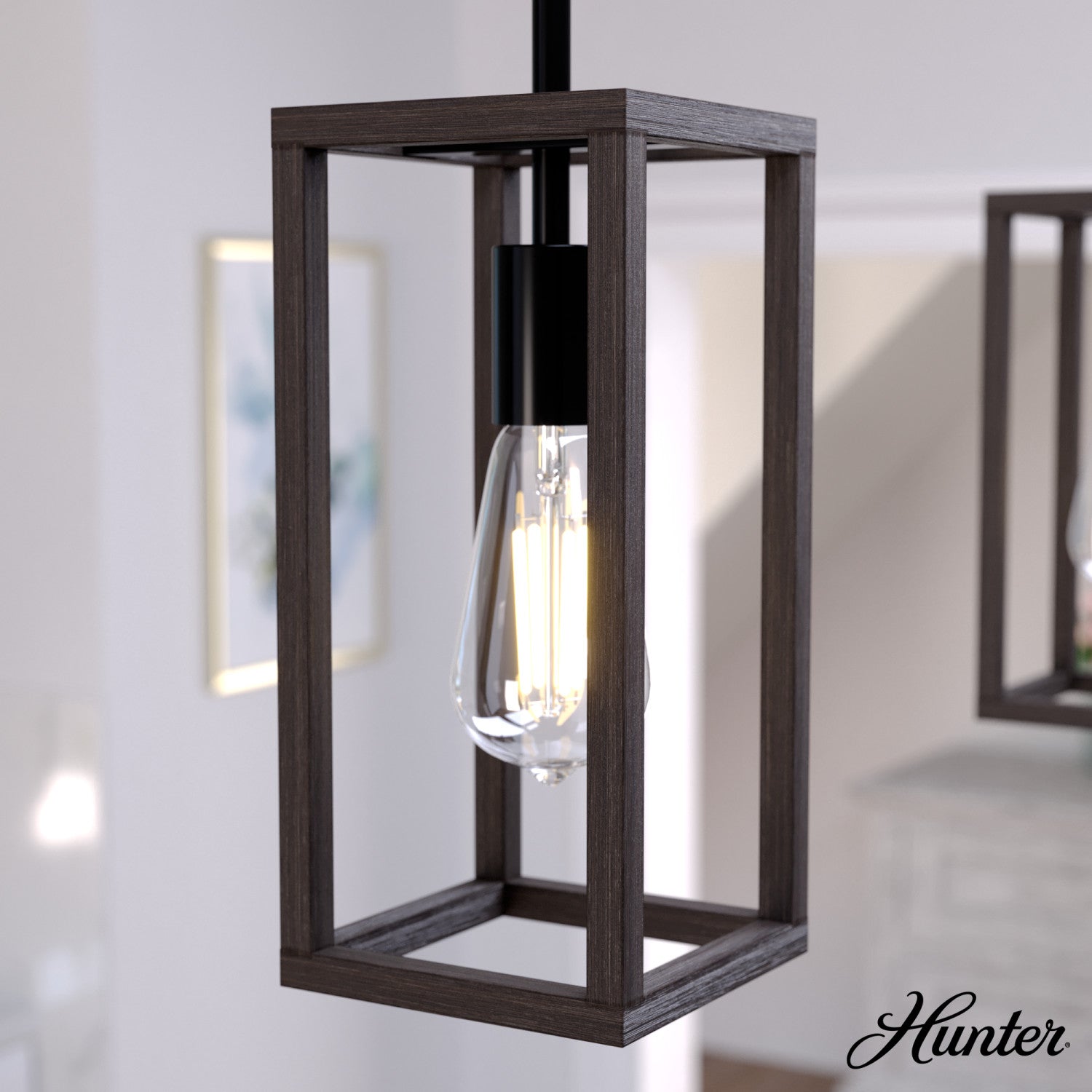 colgante squire manor 1 luz 5 pulgadas lighting hunter matte black - dark ash| 1