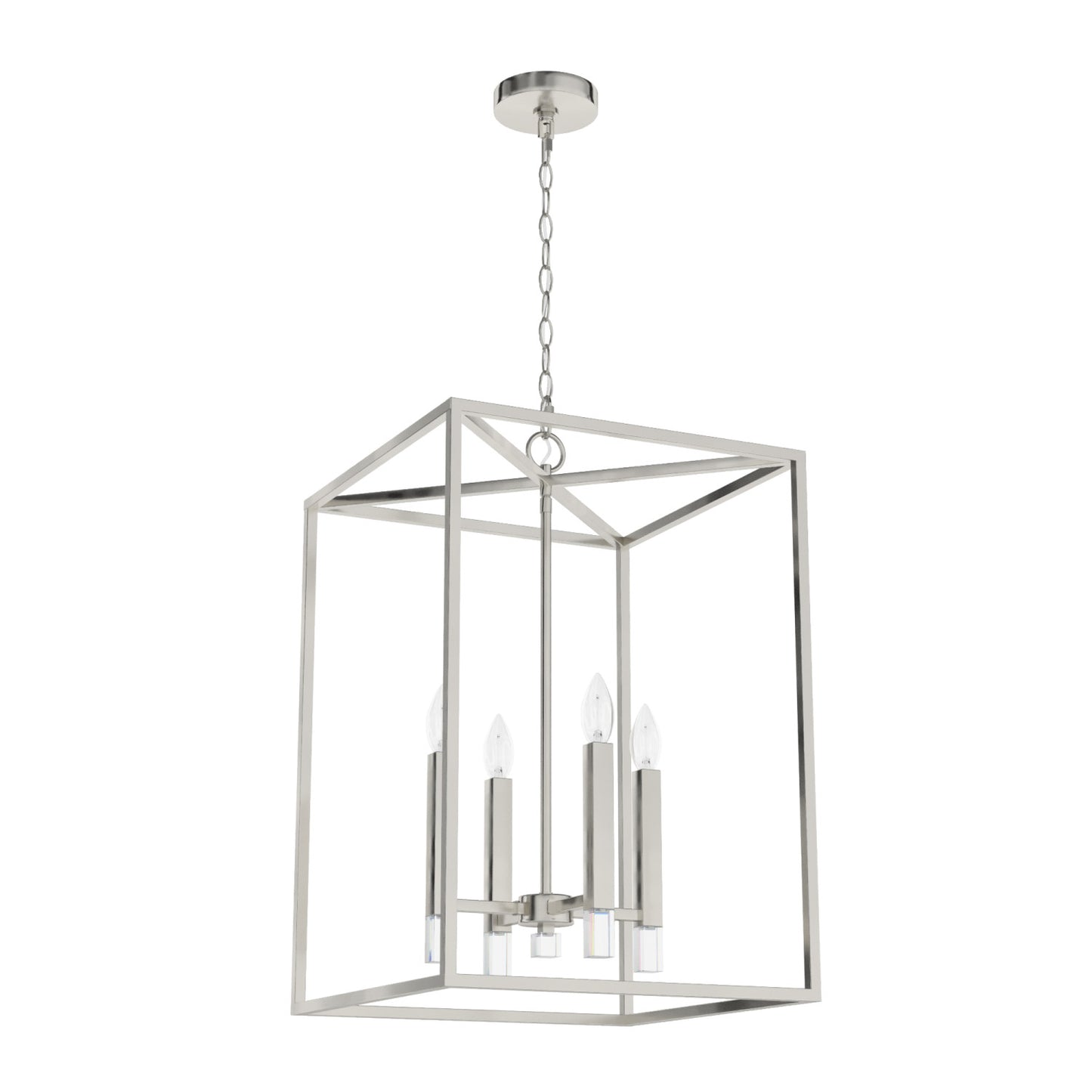 colgante sunjai 4 luces 17 pulgadas lighting hunter brushed nickel - none| 3