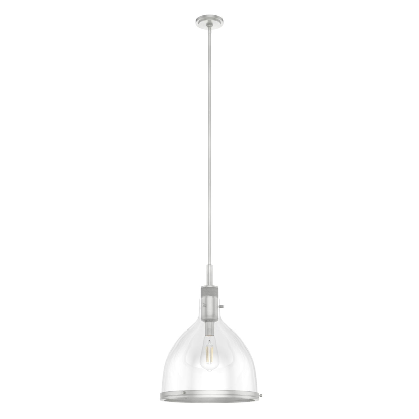 colgante van nuys 1 luz 16 pulgadas lighting hunter brushed nickel - clear| 3