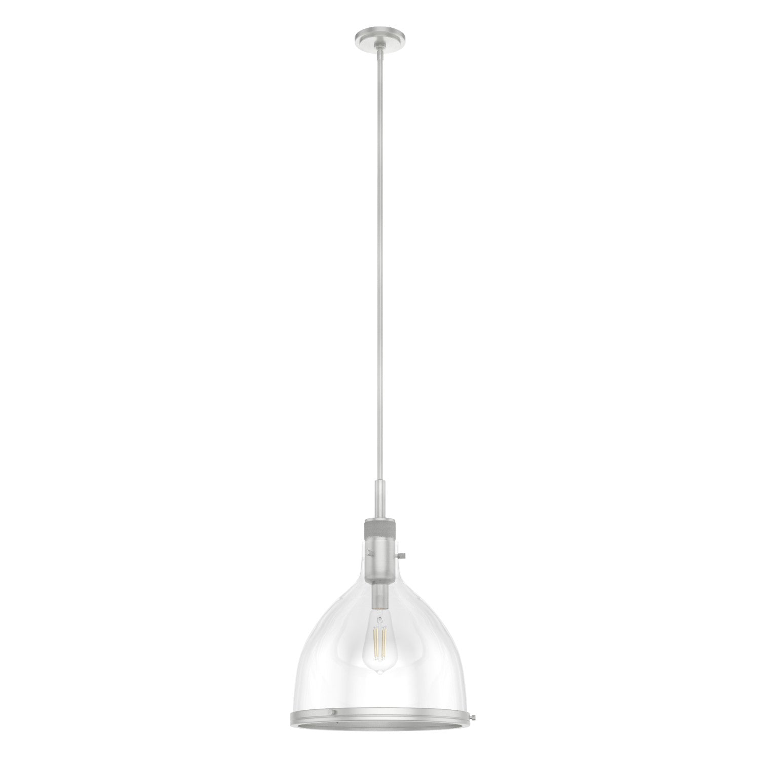 colgante van nuys 1 luz 16 pulgadas lighting hunter brushed nickel - clear| 3