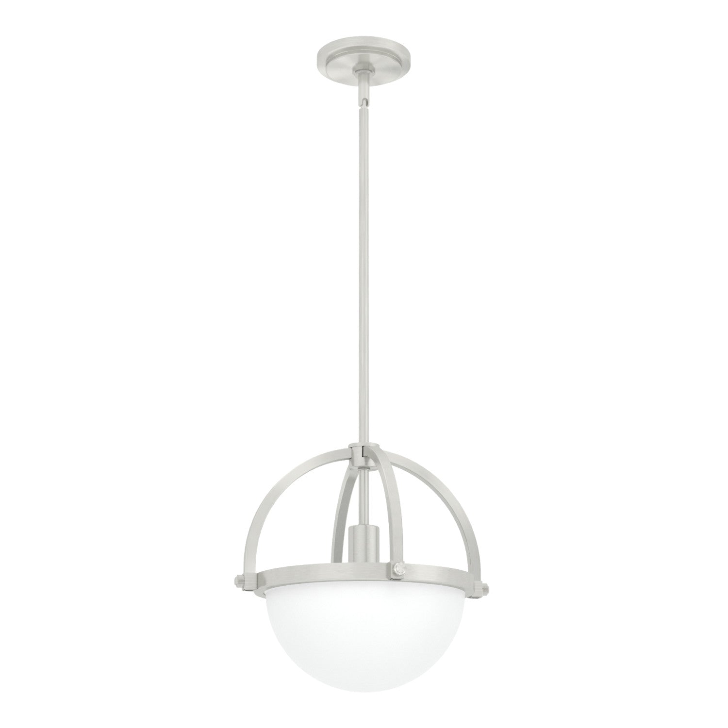 colgante wedgefield 1 luz lighting hunter brushed nickel - frosted cased white| 3