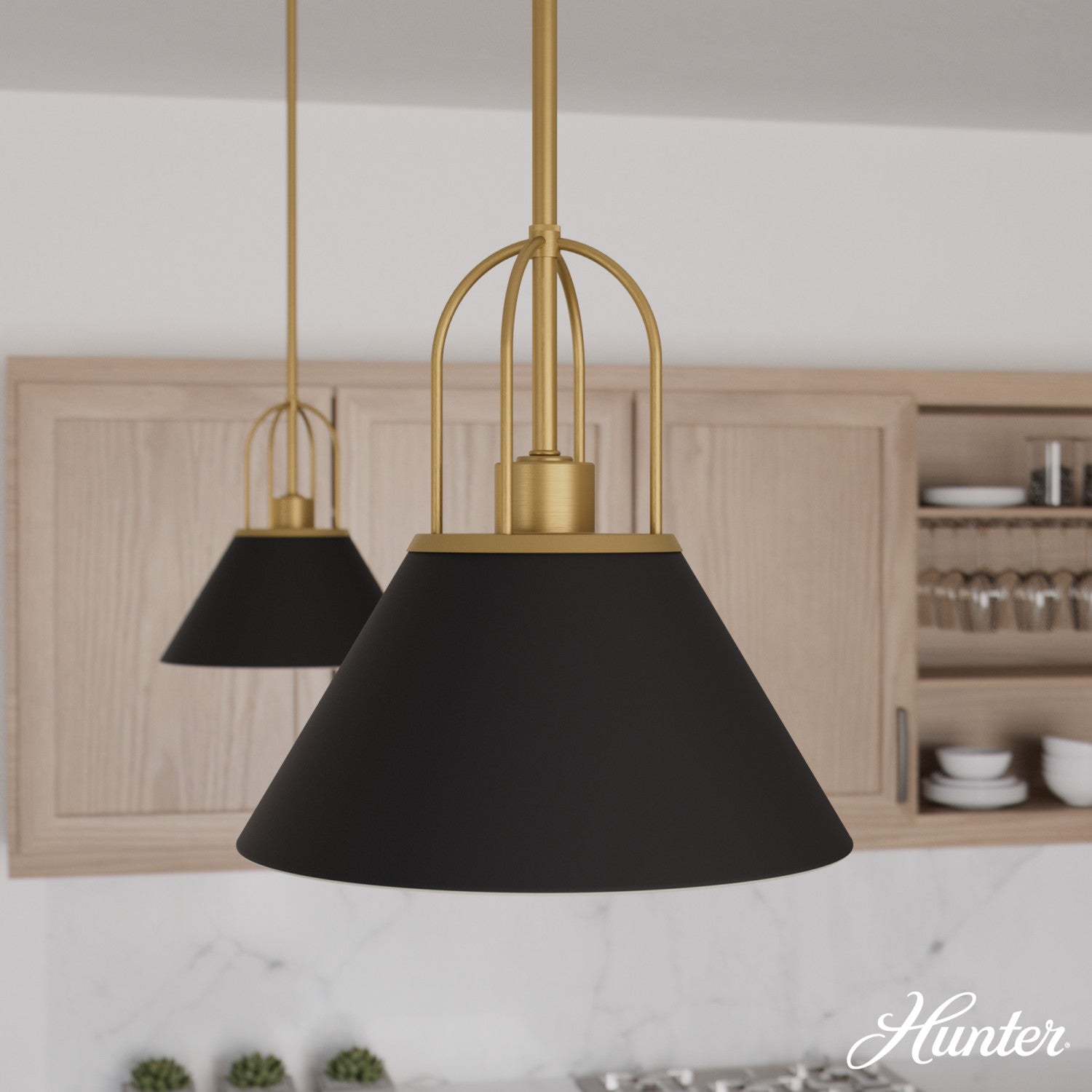  lighting hunter matte black - luxe gold| 1