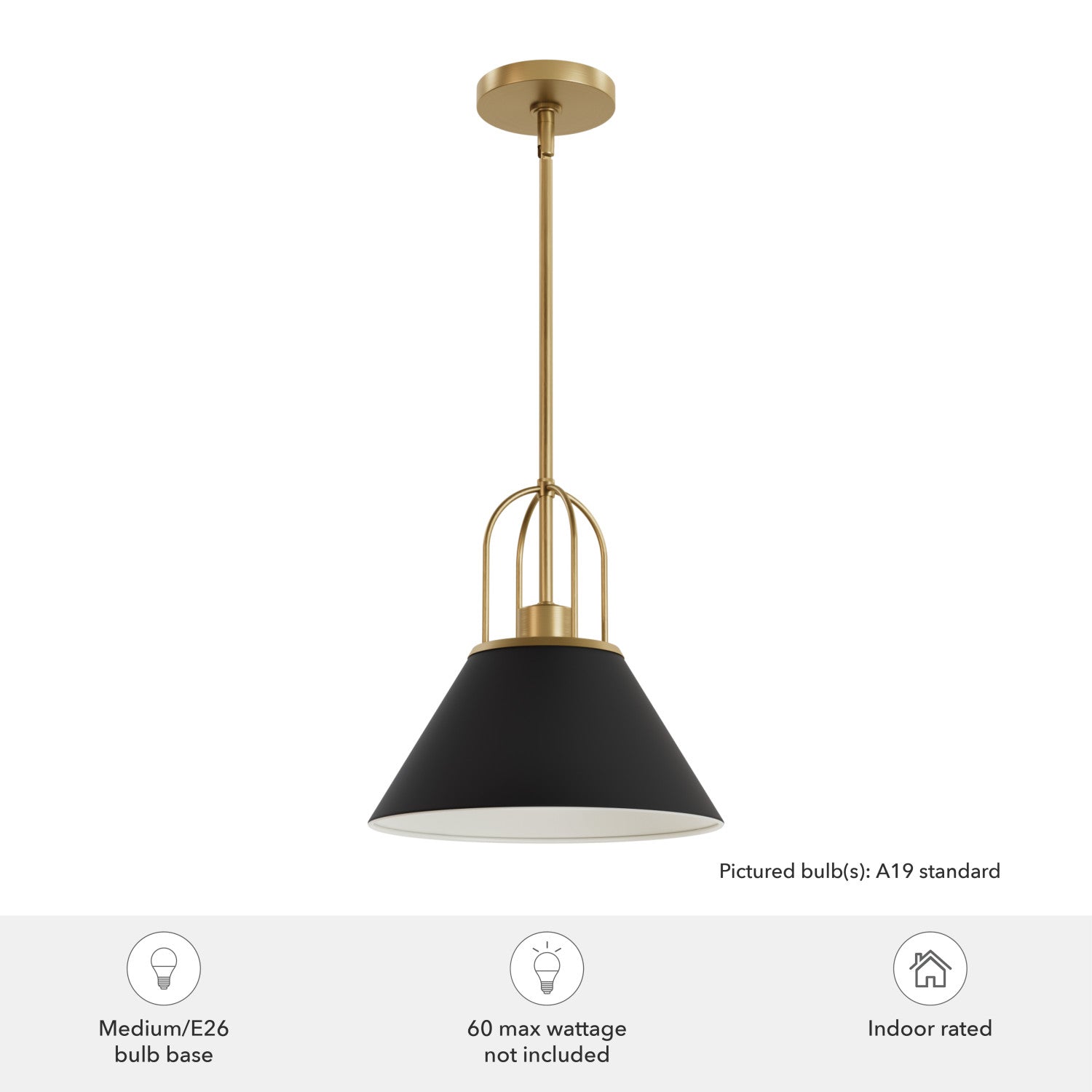  lighting hunter matte black - luxe gold| 4