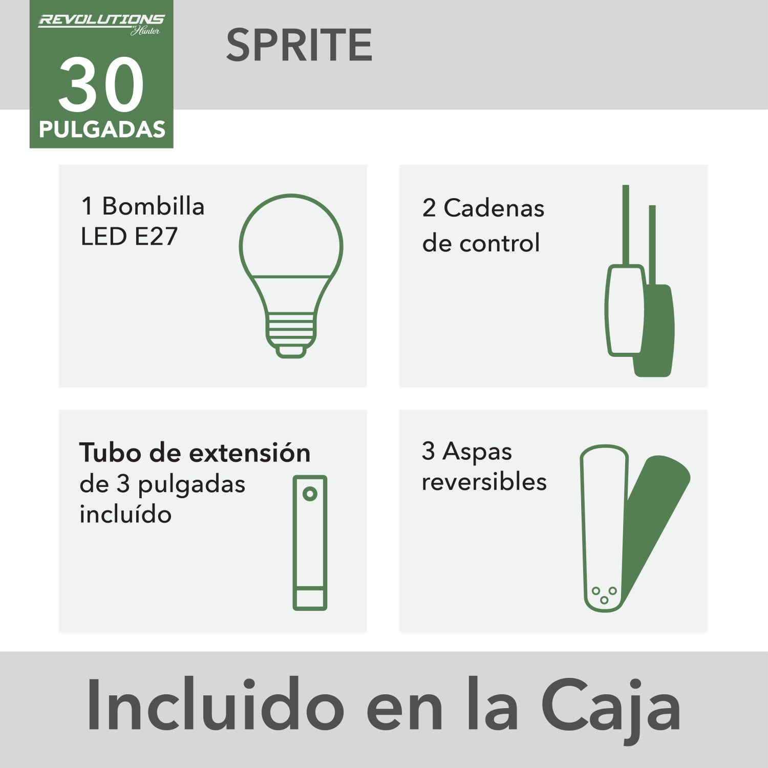 sprite con luz 30 pulgadas ventiladores de techo brushed nickel - maple| 2